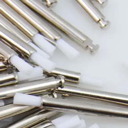 100Pcs Dental Polishing Brush Prophy Brushes Nylon Bristle Rubber Flat Sharp Polisher Oral Cleaning Teeth Whitening