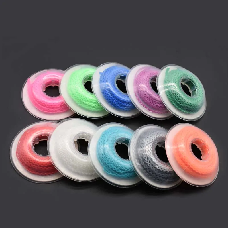 10pcs/lot Dental Elastic Ultra Power Chain Colorful Rubber Spool Long/Short/Closed Distance Continuous High Strengt 4.75m Length