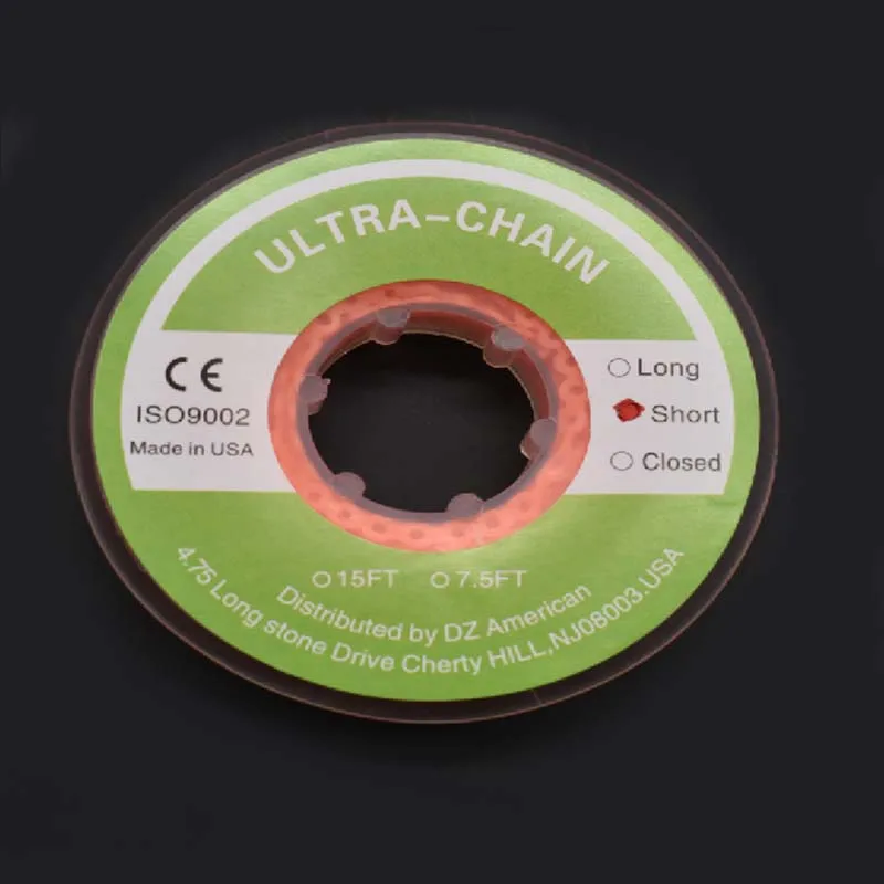 10pcs/lot Dental Elastic Ultra Power Chain Colorful Rubber Spool Long/Short/Closed Distance Continuous High Strengt 4.75m Length