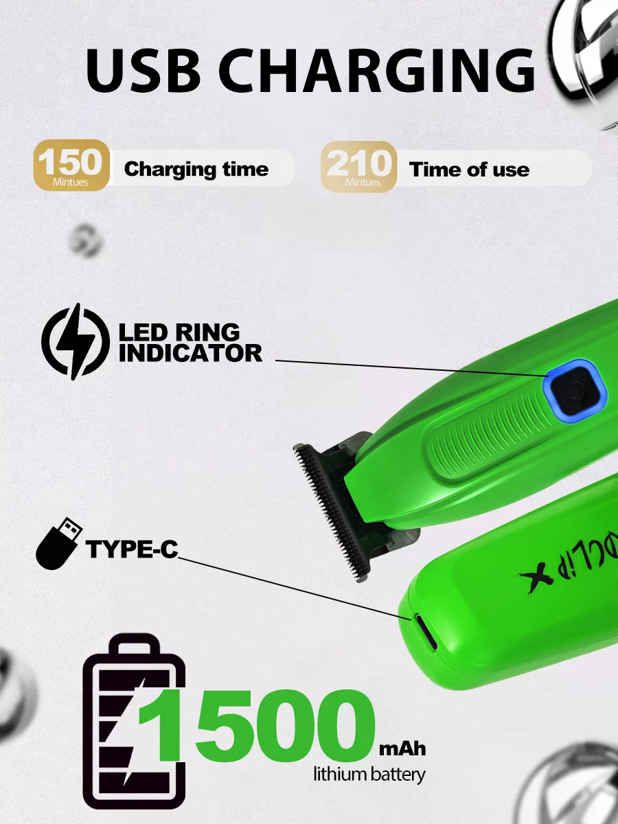 BRDCLIP FA1981 7500RPM Professional X Hair Trimmer 0 Distance DLC Blade Barber 1500mAh Finish Machine Salon Electric Clipper