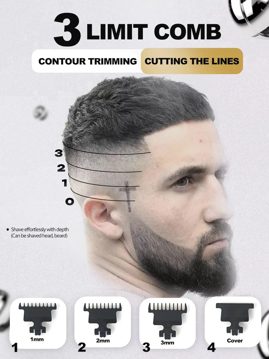BRDCLIP FA1981 7500RPM Professional X Hair Trimmer 0 Distance DLC Blade Barber 1500mAh Finish Machine Salon Electric Clipper