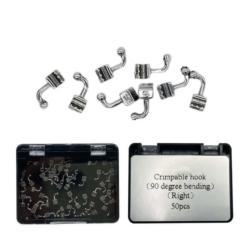 Orthodontic Bondable Crimpable Hook Dental Multi-Function Long Hooks on Arch Wires Buccal Tube Lingual Button material