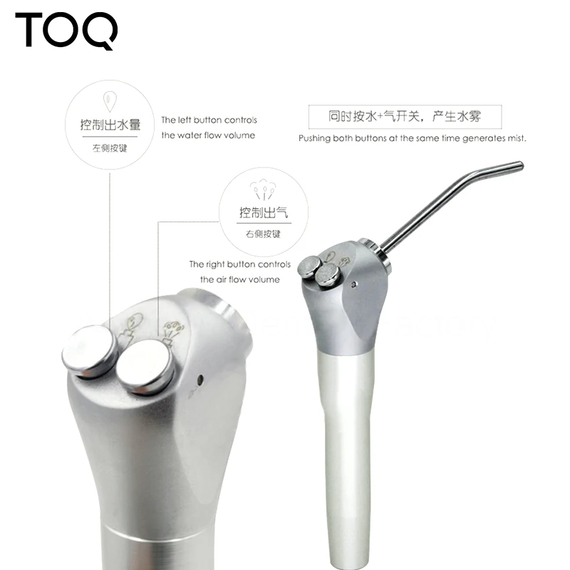 Dental Air Water Spray Triple 3 Way Syringe Handpiece + 2 Nozzles Tips Tubes For Air Triple Syringe Dental Cleaning Equipment