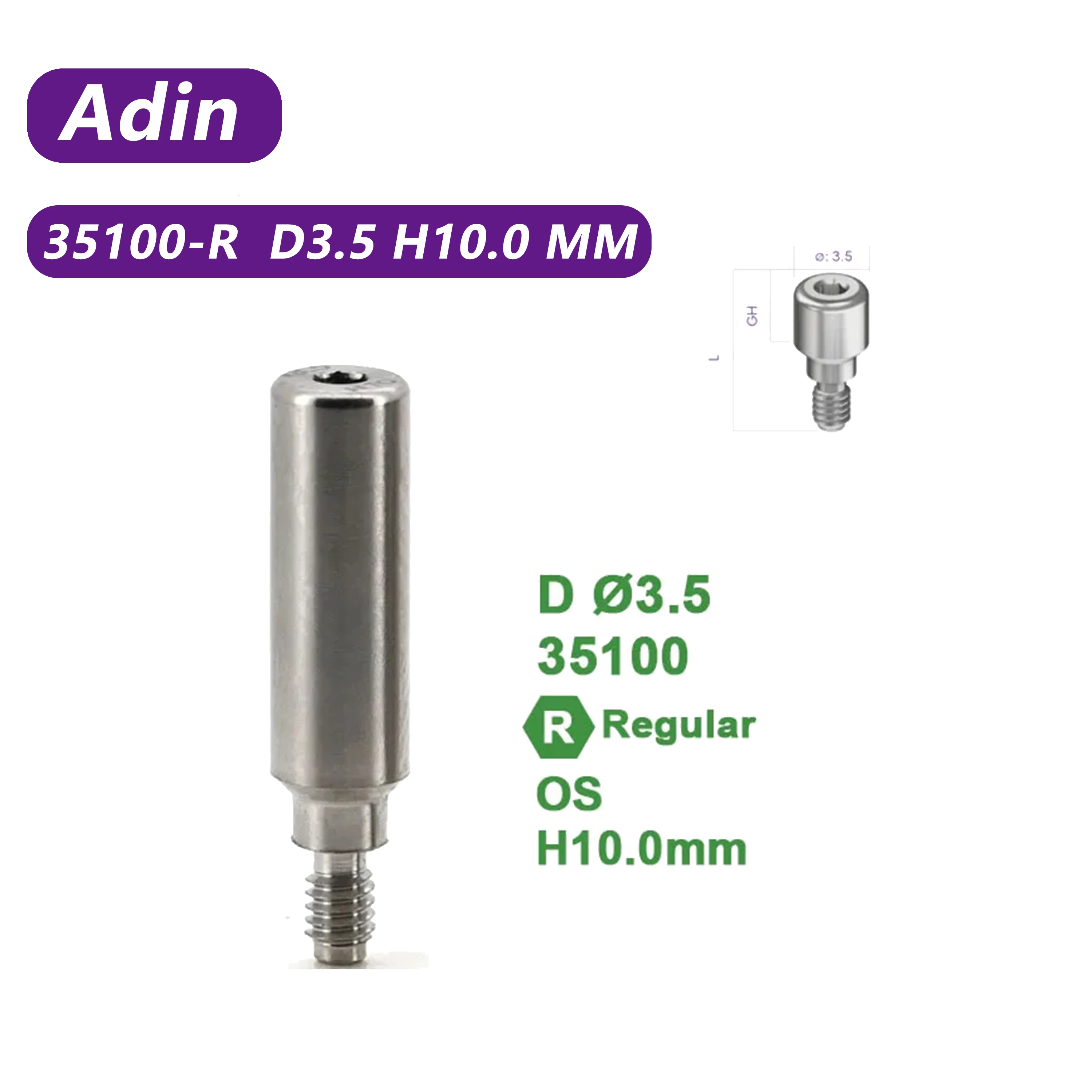 Healing Abutment Suitable for Adin Dental Implant Healing Screw Window Closure Transfer Rod Dental Accessories