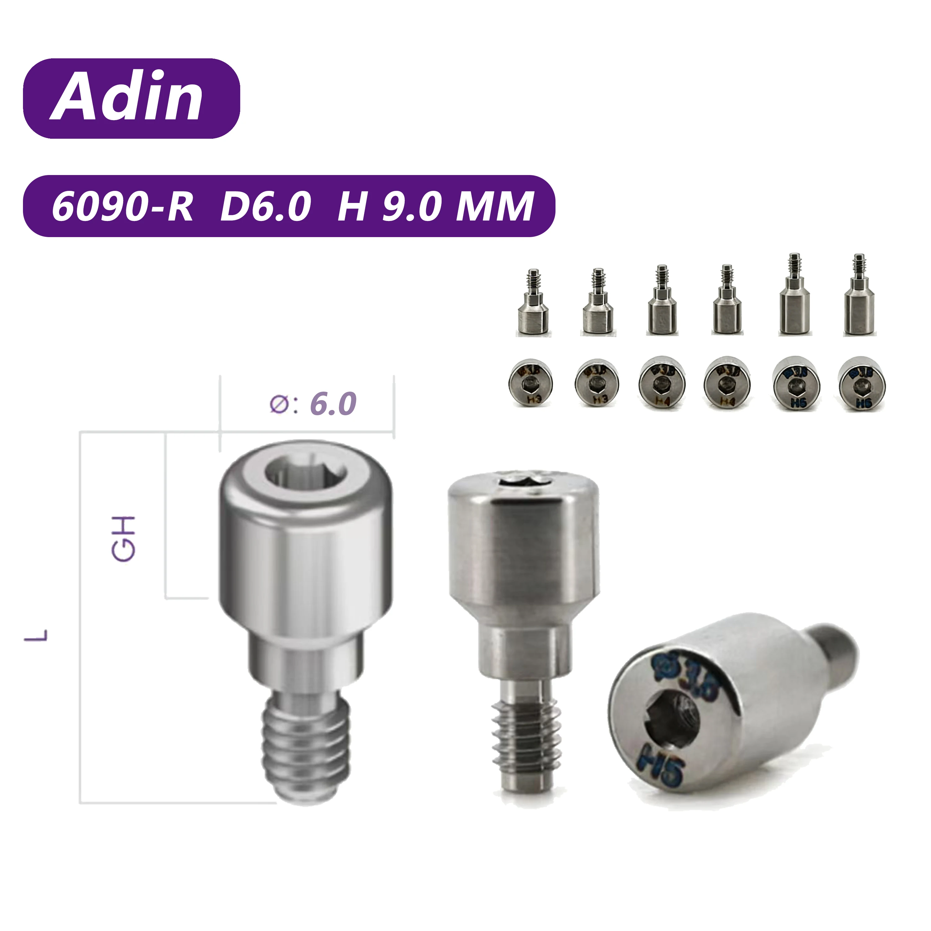 Healing Abutment Suitable for Adin Dental Implant Healing Screw Window Closure Transfer Rod Dental Accessories