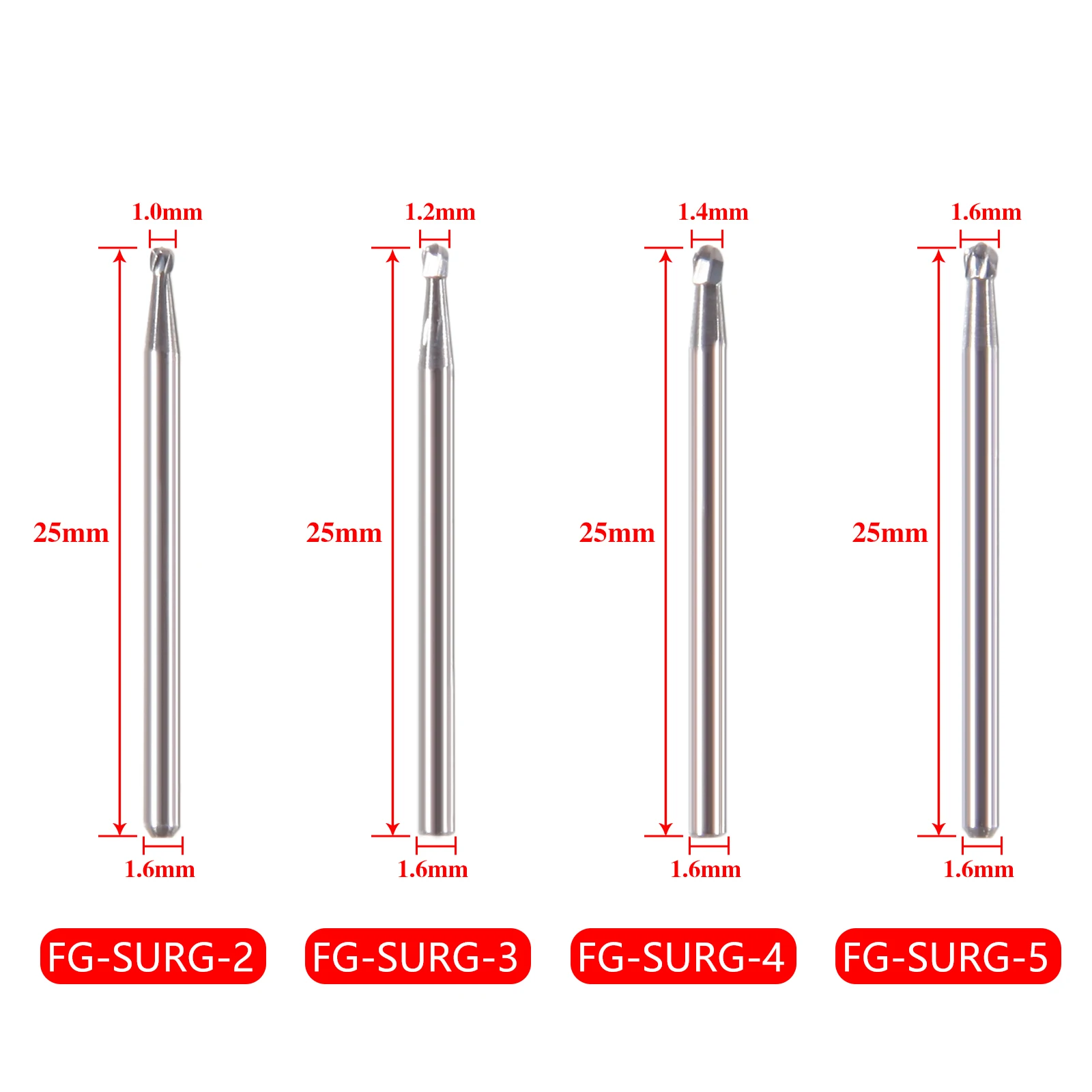 1Pack Dental Tungsten Carbide Steel Burs FG/Endo/FGXL/RA for High/Low Speed Handpiece Tungsten steel Dentist Lab & Clinic Use