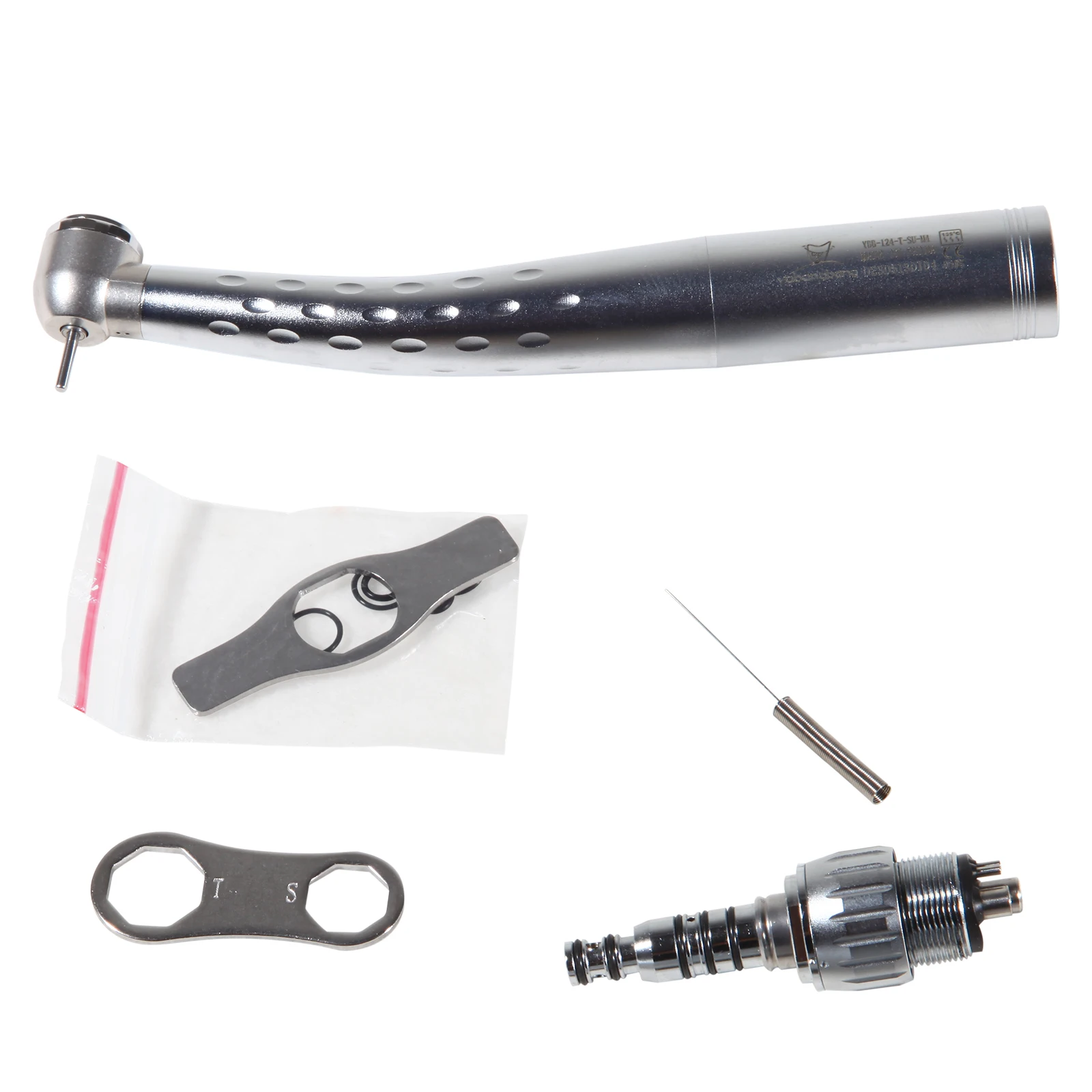 KaVo Style Dental High Speed Handpiece Standard/Big head Single spray Push Button Turbine + 4Hole Quick Coupler Swivel