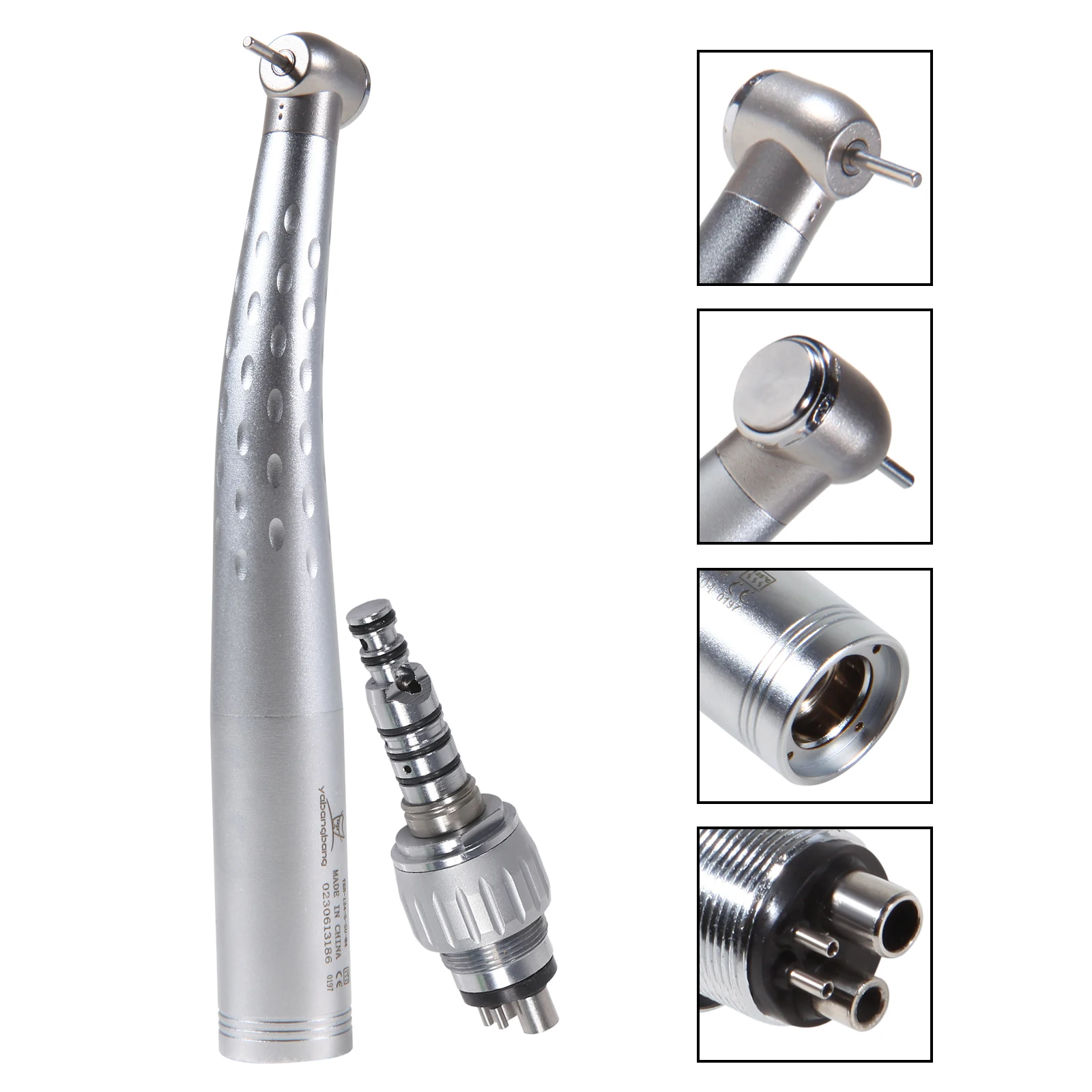 KaVo Style Dental High Speed Handpiece Standard/Big head Single spray Push Button Turbine + 4Hole Quick Coupler Swivel