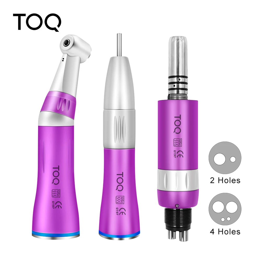 TOQ Inner Low Speed Dental Handpiece 2/4Holes Set Air Turbine Straight Contra Angle Air Motor High-Tech Professional Tooth