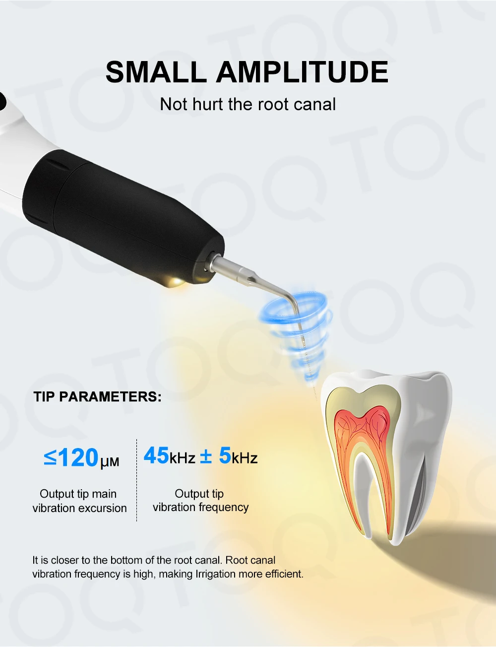 TOQ Official LED Dental Wireless Ultrasonic Activator Endo Ultra Activator Ultrasonic Washing Tooth with 6 Tips Dentistry Tools