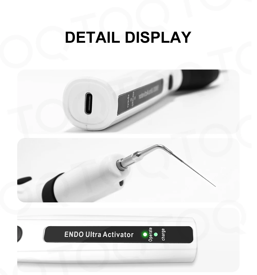 TOQ Official LED Dental Wireless Ultrasonic Activator Endo Ultra Activator Ultrasonic Washing Tooth with 6 Tips Dentistry Tools