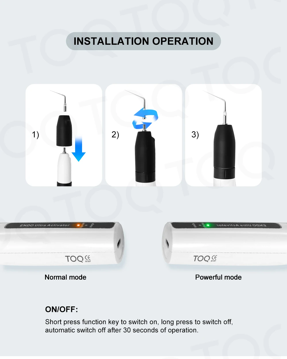 TOQ Official LED Dental Wireless Ultrasonic Activator Endo Ultra Activator Ultrasonic Washing Tooth with 6 Tips Dentistry Tools
