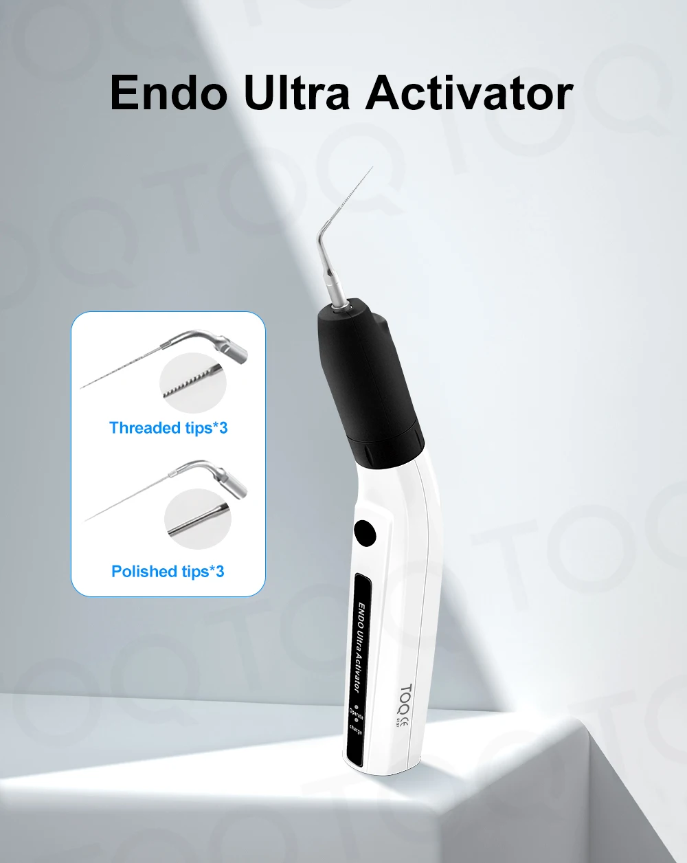TOQ Official LED Dental Wireless Ultrasonic Activator Endo Ultra Activator Ultrasonic Washing Tooth with 6 Tips Dentistry Tools