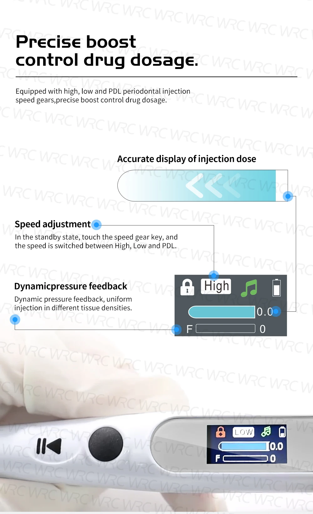 Electric Dental Anesthesia Injector Pen Painless Wireless Anesthesia Syringe With LCD Display Portable Chargeable Clinic Tool
