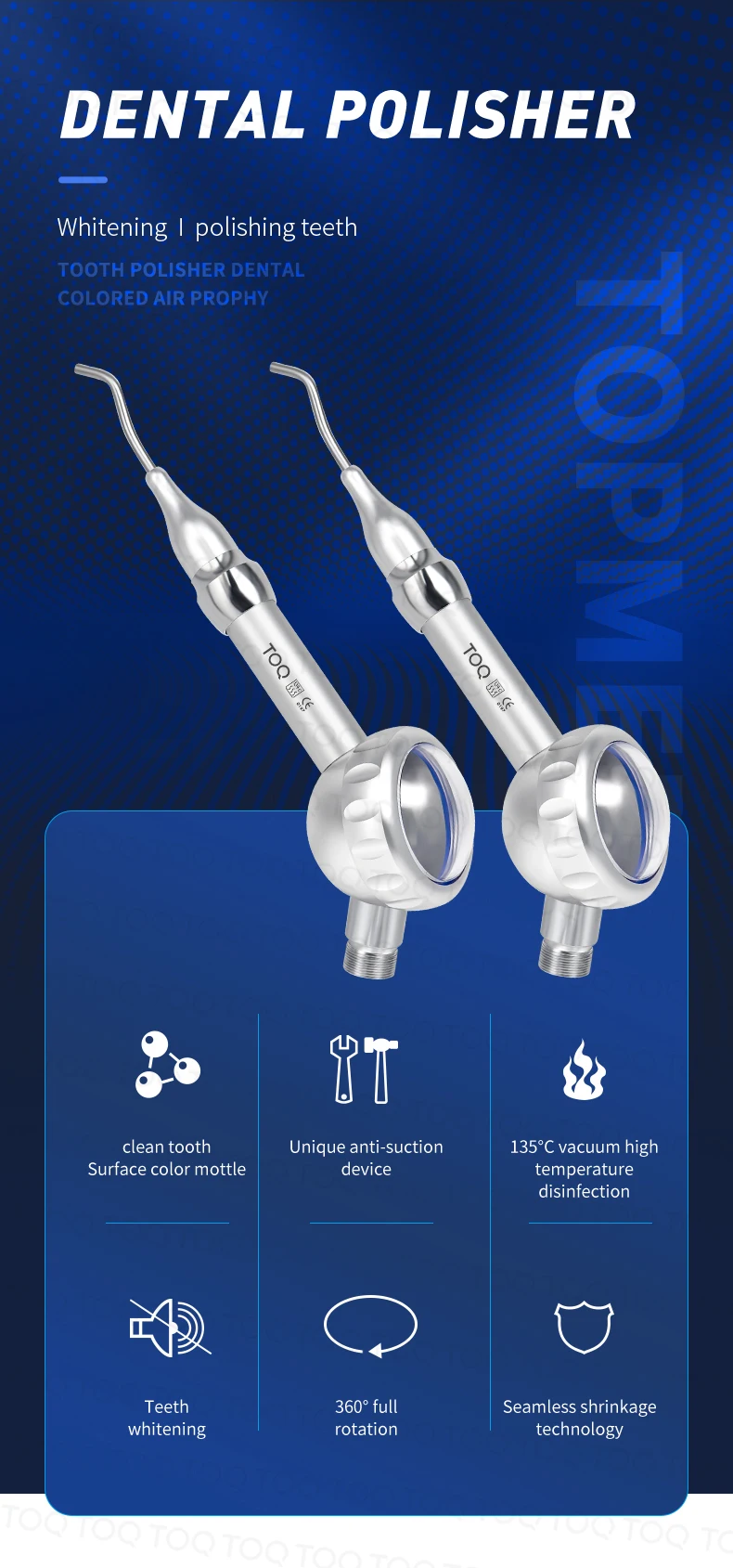 Dental Equipment Teeth Whitening Spray Dental Air Water Polisher Jet Air Flow Oral Hygiene Tooth Cleaning Prophy Polishing Tool