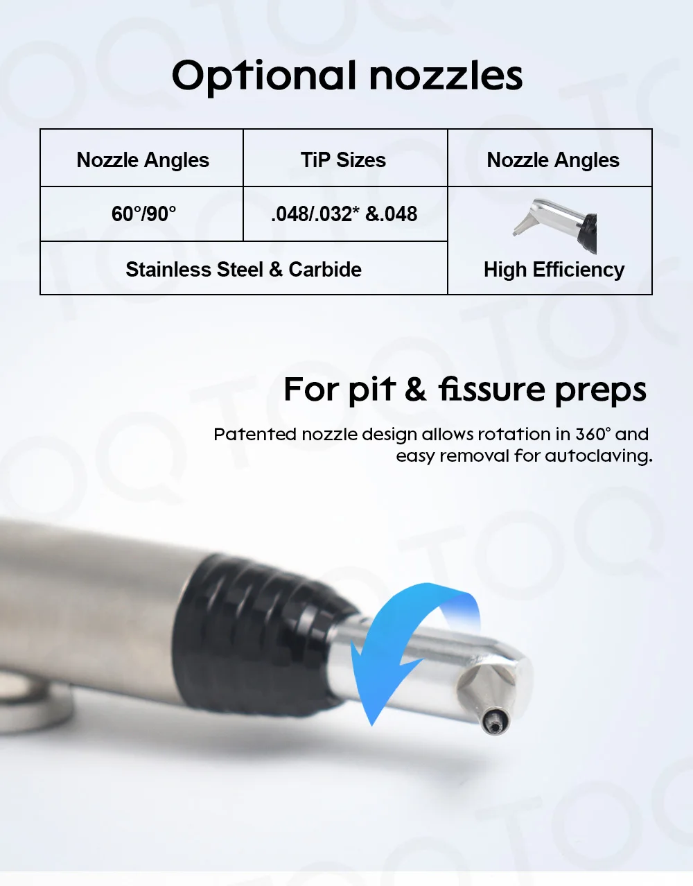 TOQ Dental Aluminum Oxide Micro Blaster/ Alumina Air Abrasion Polisher Sandblasting Sandblaster Teeth Whitening Pen 2/4hole