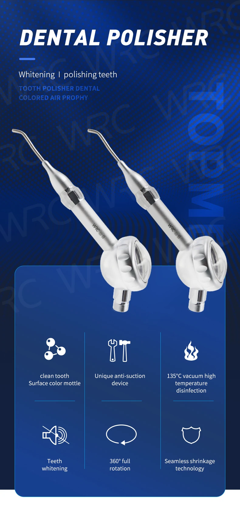 Dental Air Water Polisher Jet Metal Polisher Air Flow Oral Jet Teeth Polisher System Tooth Cleaning Prophy Polishing tool