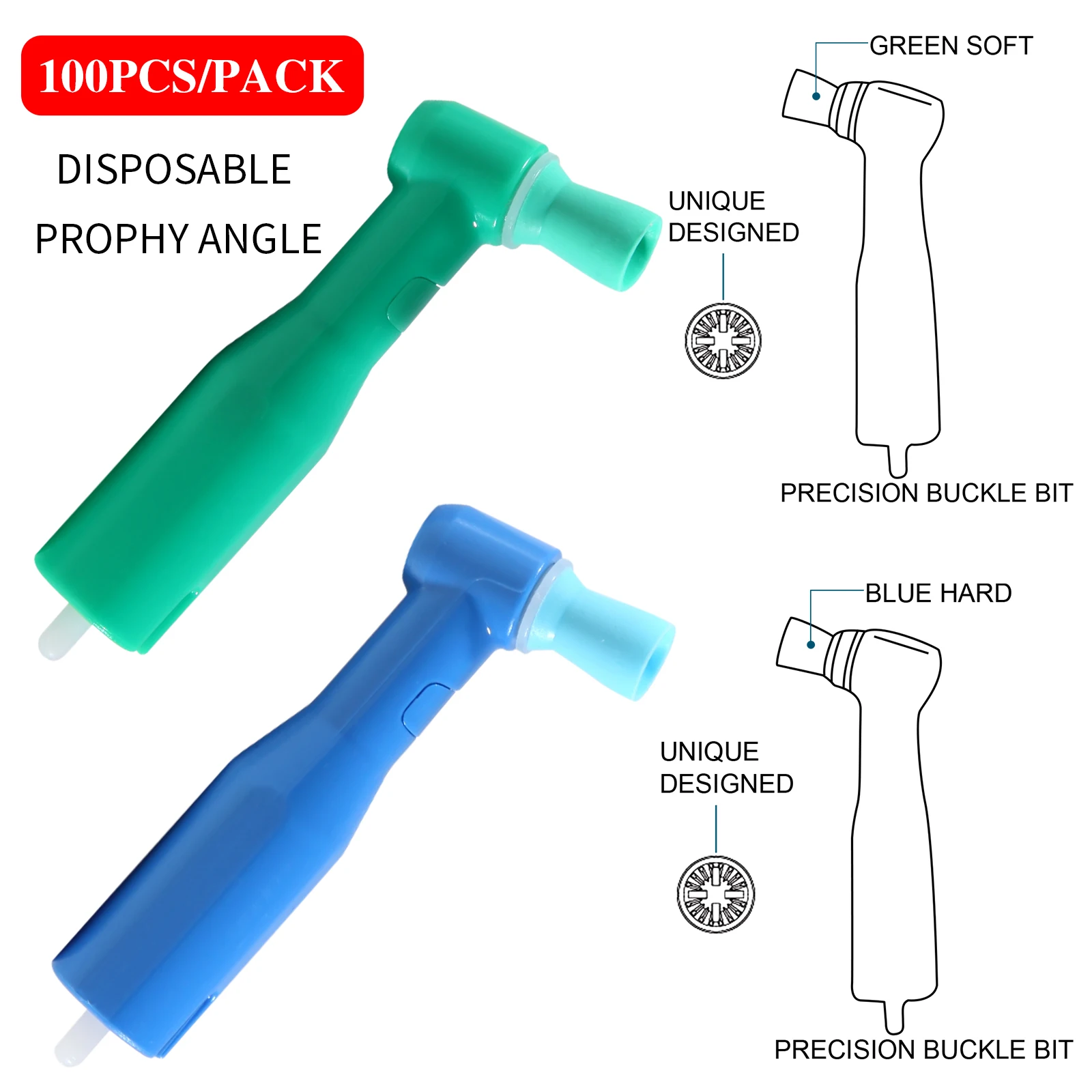 360° Swivel Dental 4:1 Hygiene Prophy Handpiece 2/4 Holes Air Motor Straight Nose Cone/Disposable Prophy Angles