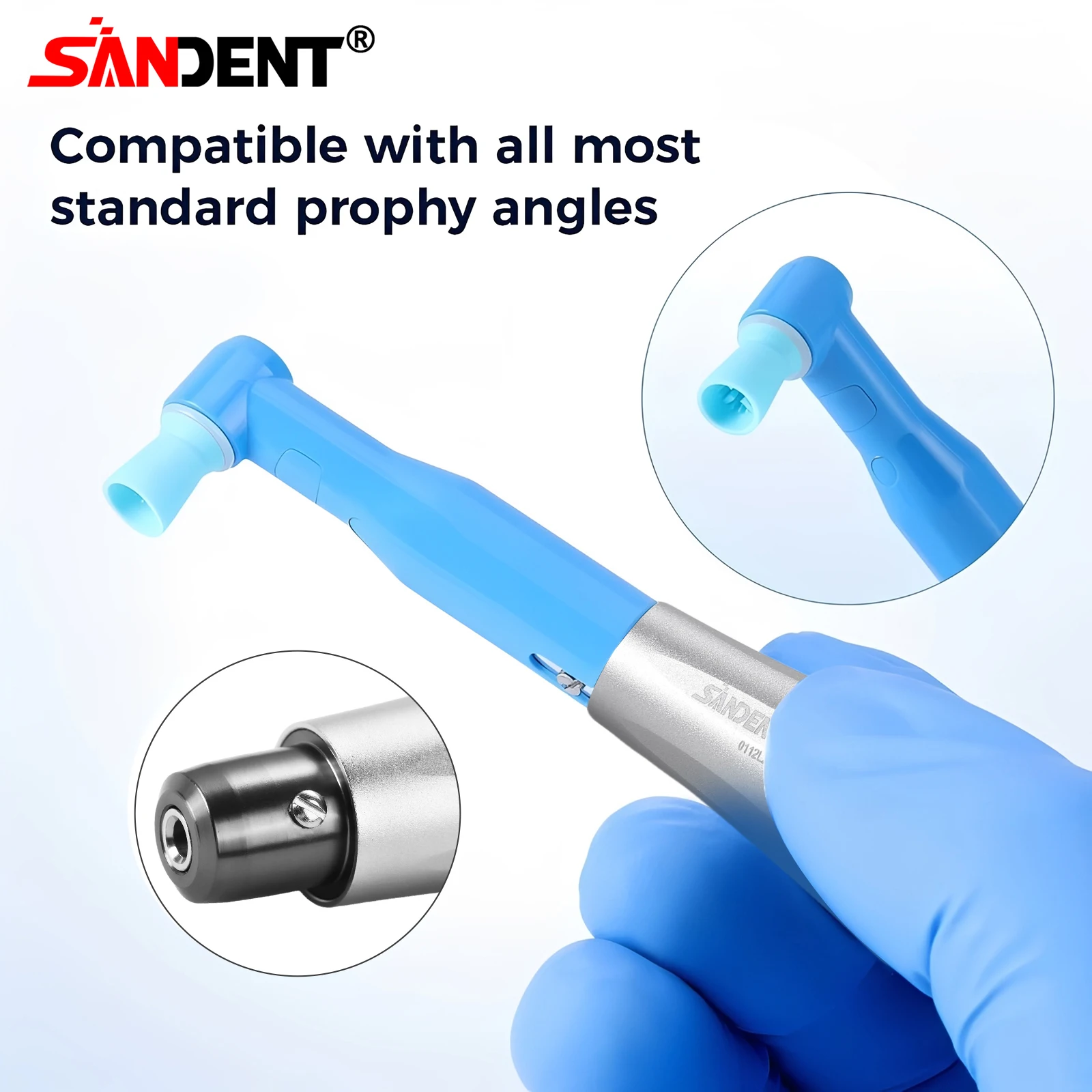 360° Swivel Dental 4:1 Hygiene Prophy Handpiece 2/4 Holes Air Motor Straight Nose Cone/Disposable Prophy Angles