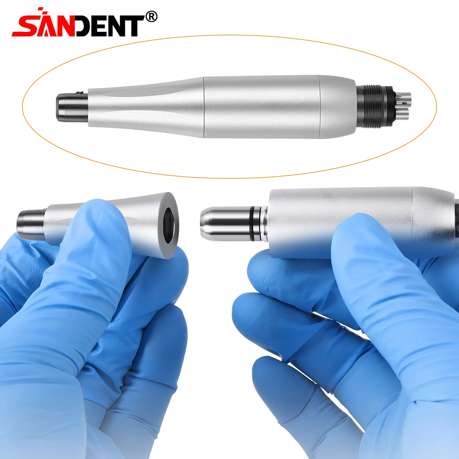 360° Swivel Dental 4:1 Hygiene Prophy Handpiece 2/4 Holes Air Motor Straight Nose Cone/Disposable Prophy Angles