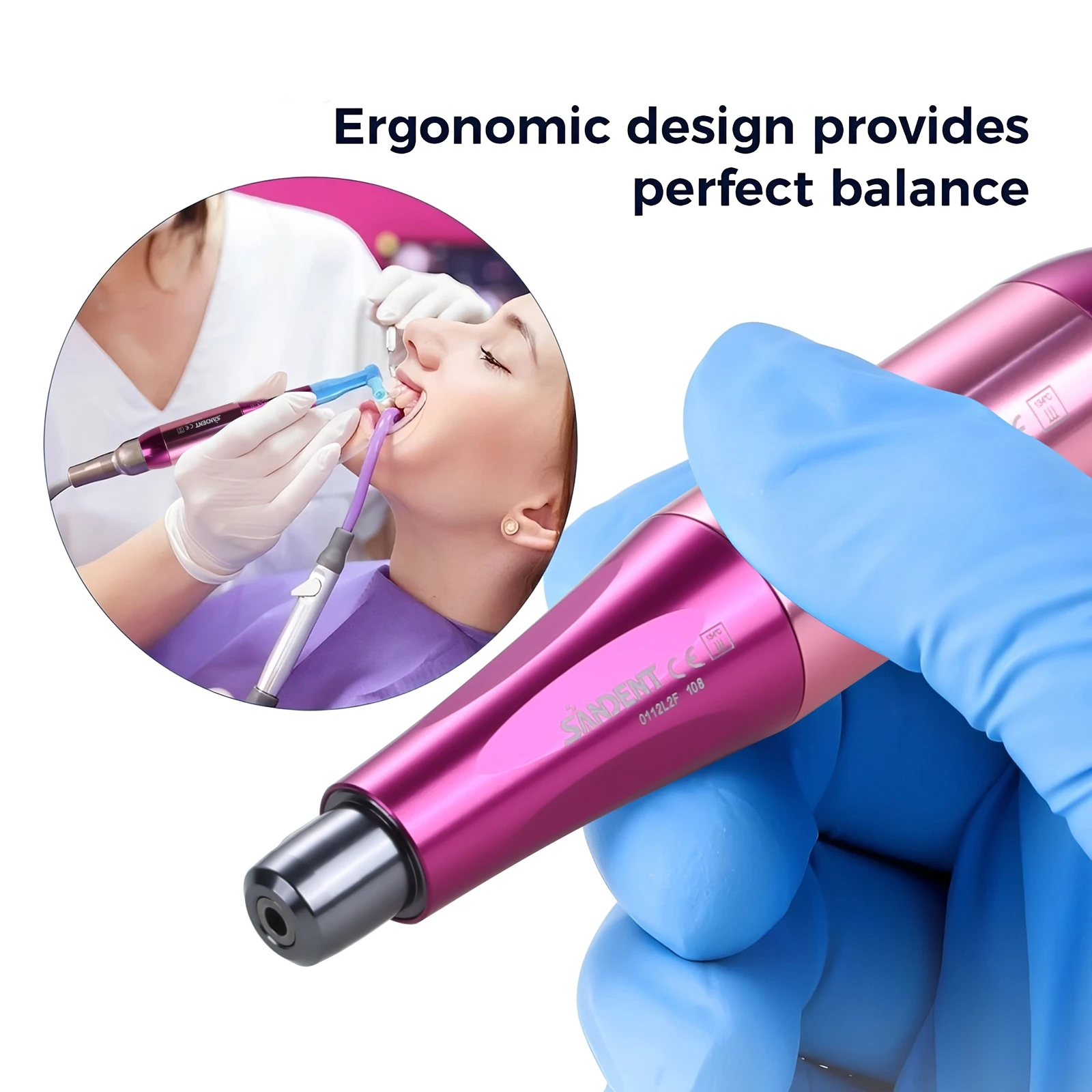 360° Swivel Dental 4:1 Hygiene Prophy Handpiece 2/4 Holes Air Motor Straight Nose Cone/Disposable Prophy Angles