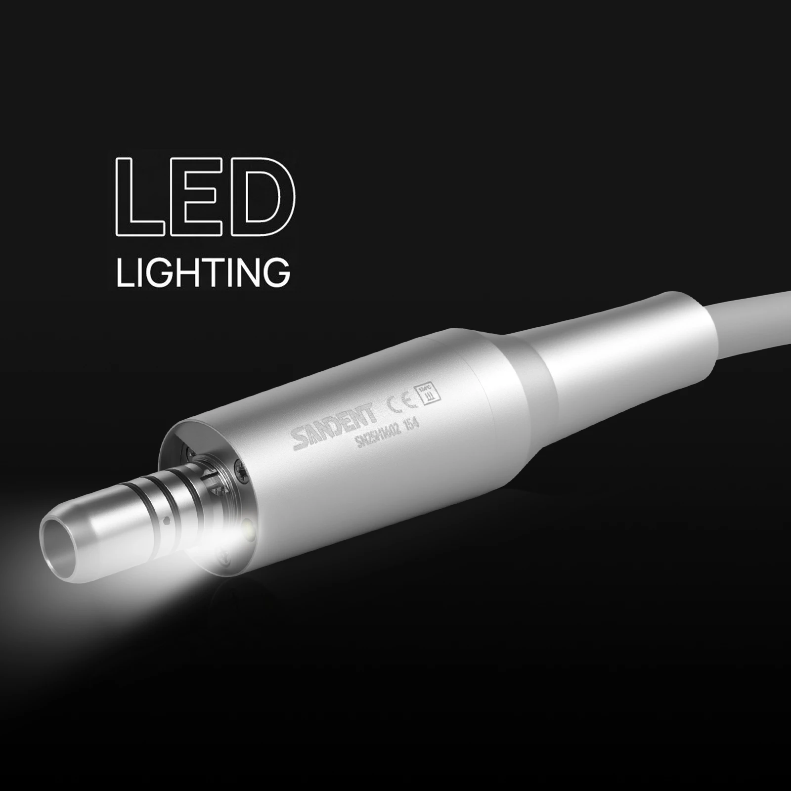 SANDENT Dental Brushless Electric Micro Motor LED 4 Holes Micromotor Fit 1:1 1:5 16:1 Handpiece E-type DTA