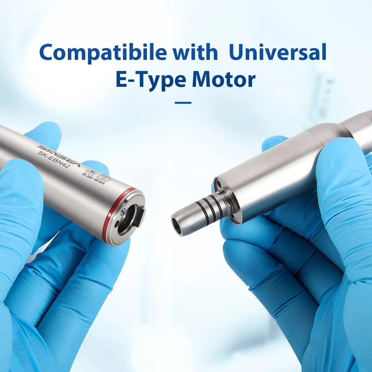 SKYSEA Dental Fiber Optic 1:4.2 Increasing Speed Handpiece 45°Angle LED Contra Angle Inner 4 Way Spray