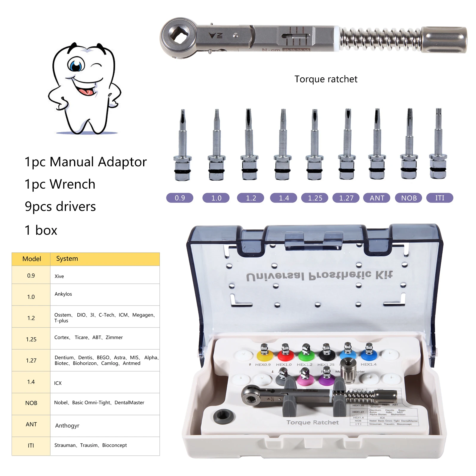 Dental Universal Implant Prosthetic Kit Torque Ratchet Wrench Screw Drivers Remover Dentistry Implant Tools