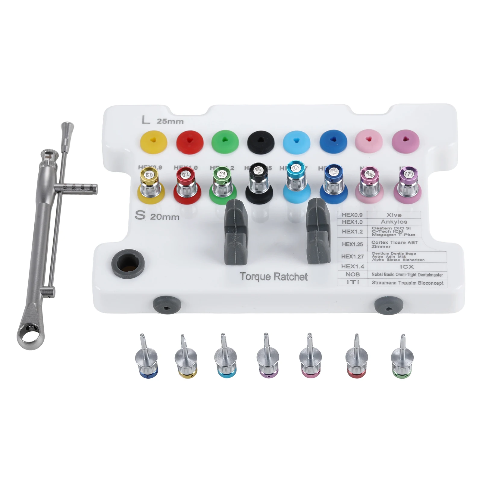 Universal Dental Implant Prosthetic Restoration Kit Drivers Torque Wrench Screwdrivers