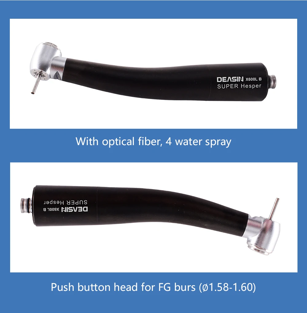 DEASIN Dental Fiber Optic Handpiece Torque Head High Speed Air Turbine Ceramic Bearing Dentist Tool for NSK Coupler X600L-B