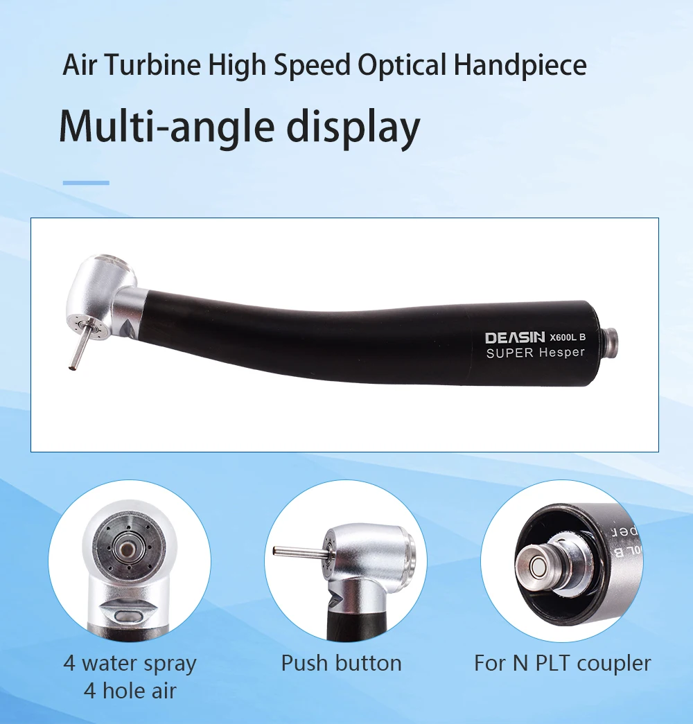 DEASIN Dental Fiber Optic Handpiece Torque Head High Speed Air Turbine Ceramic Bearing Dentist Tool for NSK Coupler X600L-B