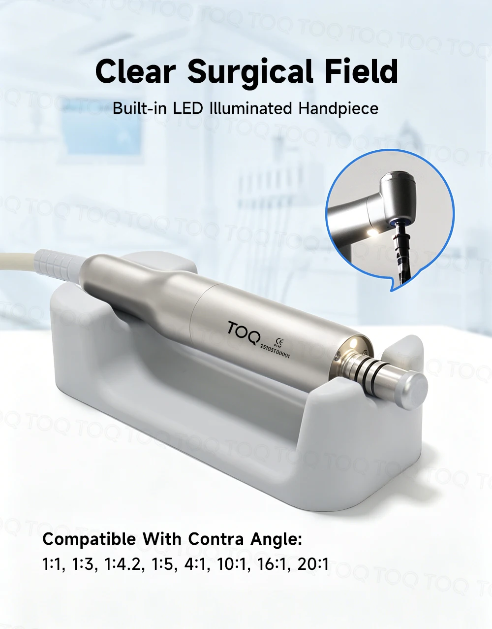 TOQ LED Dental Mini Implant Motor With 8 Programs Portable Professional Surgical Brushless Machine Motor For 20:1/4:1/1:4:2