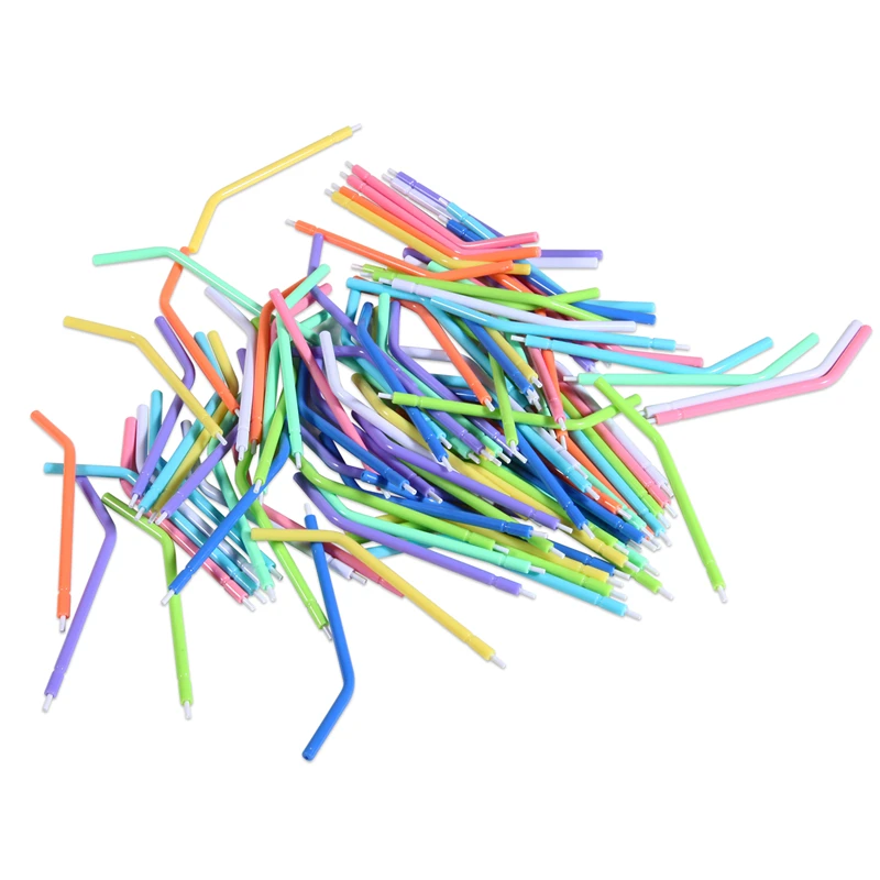 1-10Packs Dental Disposable 3-Way Air Water Syringe Tips Spray Nozzles Tubes Tips Mix Color 250pcs/Pack