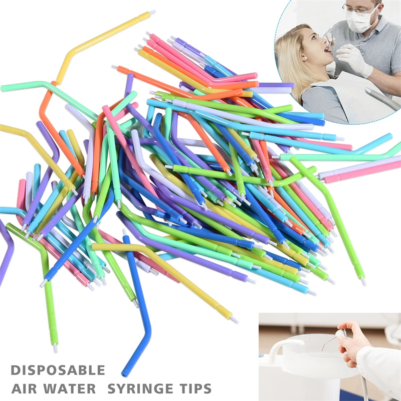 1-10Packs Dental Disposable 3-Way Air Water Syringe Tips Spray Nozzles Tubes Tips Mix Color 250pcs/Pack