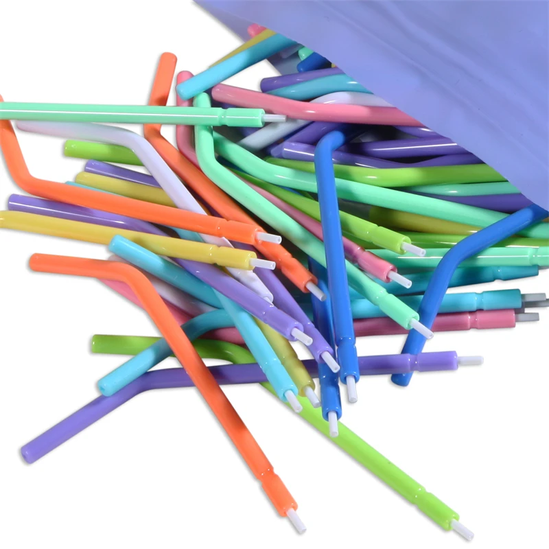 1-10Packs Dental Disposable 3-Way Air Water Syringe Tips Spray Nozzles Tubes Tips Mix Color 250pcs/Pack
