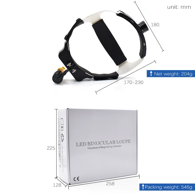 JUMTOP Dental LED Headlight Oral Lamp Surgical Light Lab Headlamp for Binocular Loupes