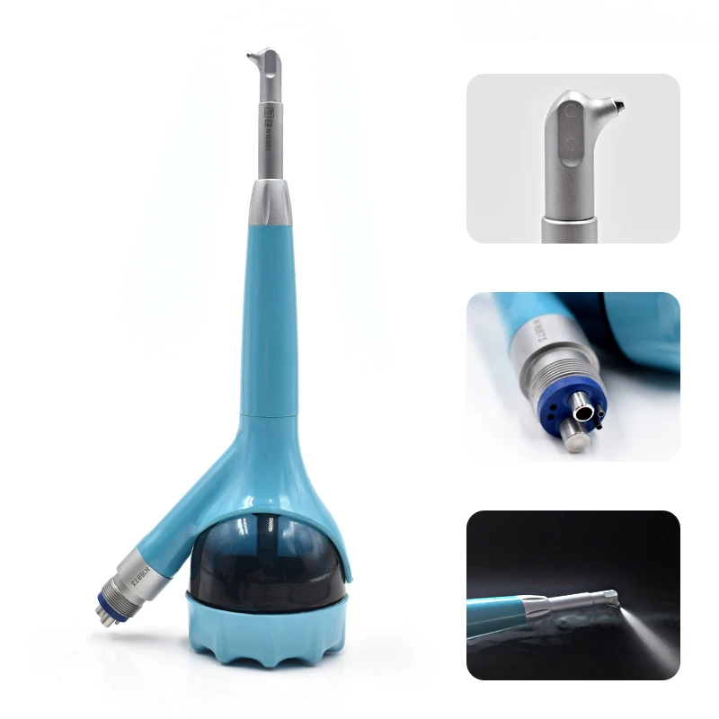 JUMTOP Dental Air Polisher Teeth Polishing Sandblasting Machine Air Abrasion System with Water Spray Turbine Powered Sandblaster