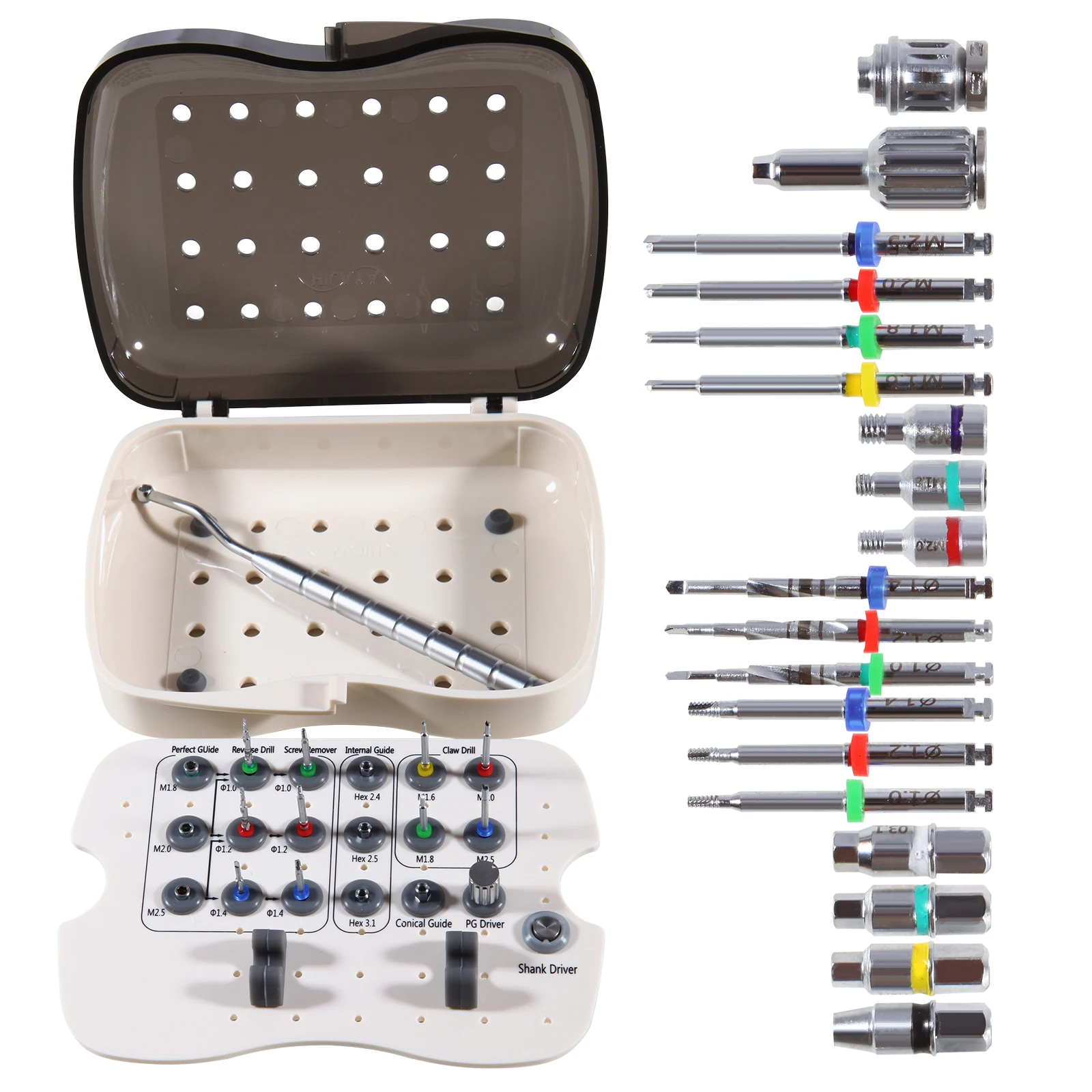 Universal Dental Implant Broken Screw Remover Kit Surgical Tool Instrument Tool Reverse Drill Guide Driver NeoBiotech