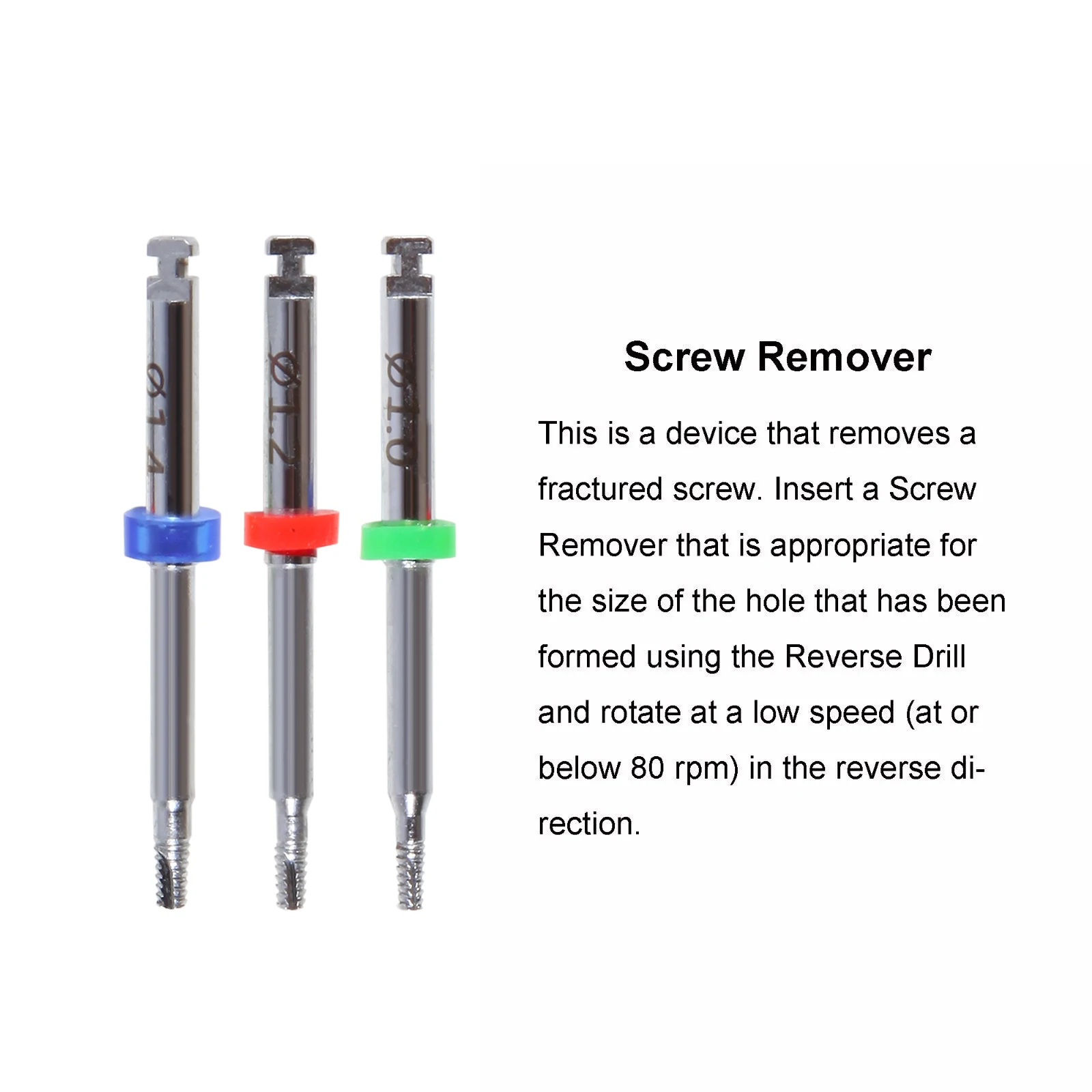 Universal Dental Implant Broken Screw Remover Kit Surgical Tool Instrument Tool Reverse Drill Guide Driver NeoBiotech