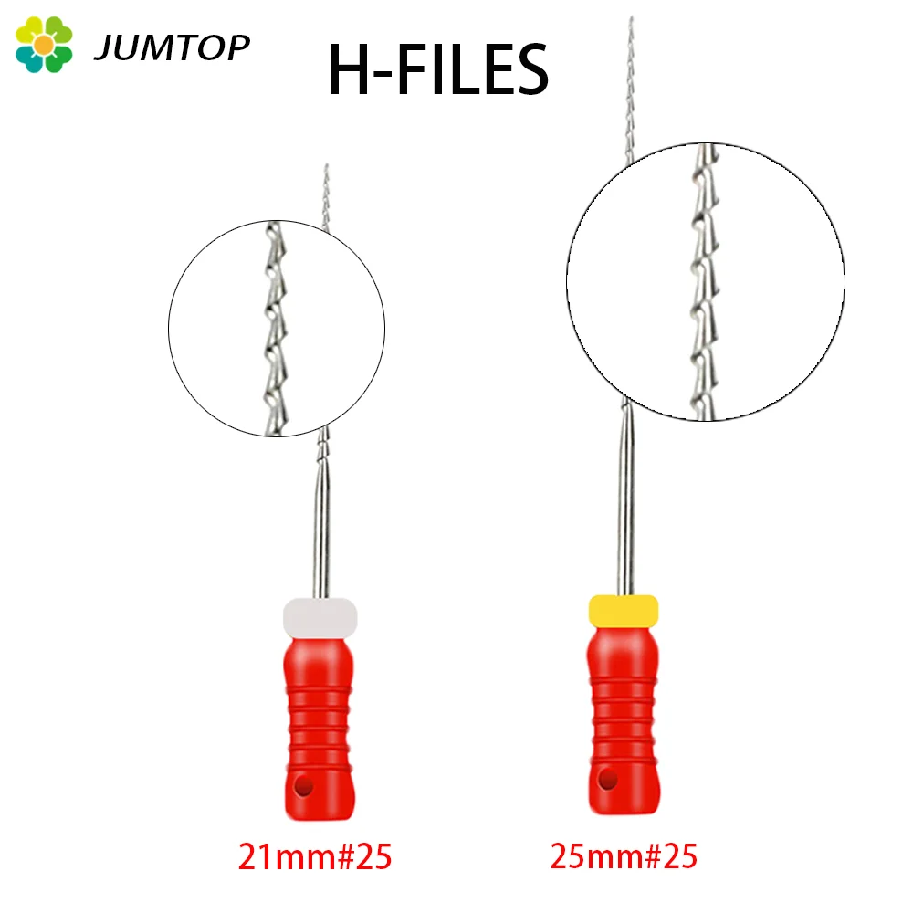 6Pcs/Pack Dental Files Hand Use H-Files 21/25mm Stainless Steel Endodontic Root Canal Files Dentist Tools Dental Lab Instruments