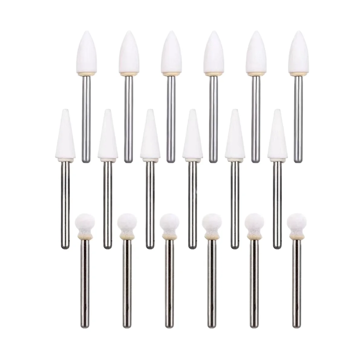 JUMTOP 12Pcs/Bag Dental Flame Cone Round White Stone Polisher FG Burs