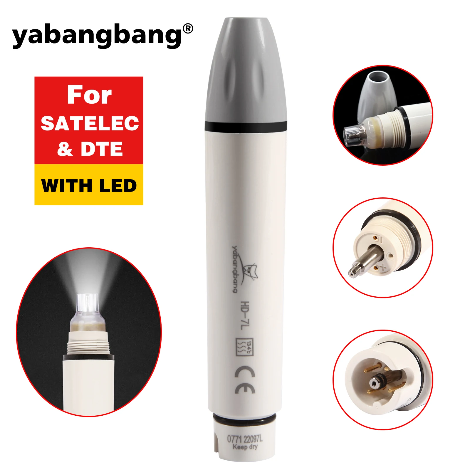 Dental Ultrasonic Scaling Handpiece Scaler Handle Fit for HW-3H EMS/DTE & SATELEC /Woodpack