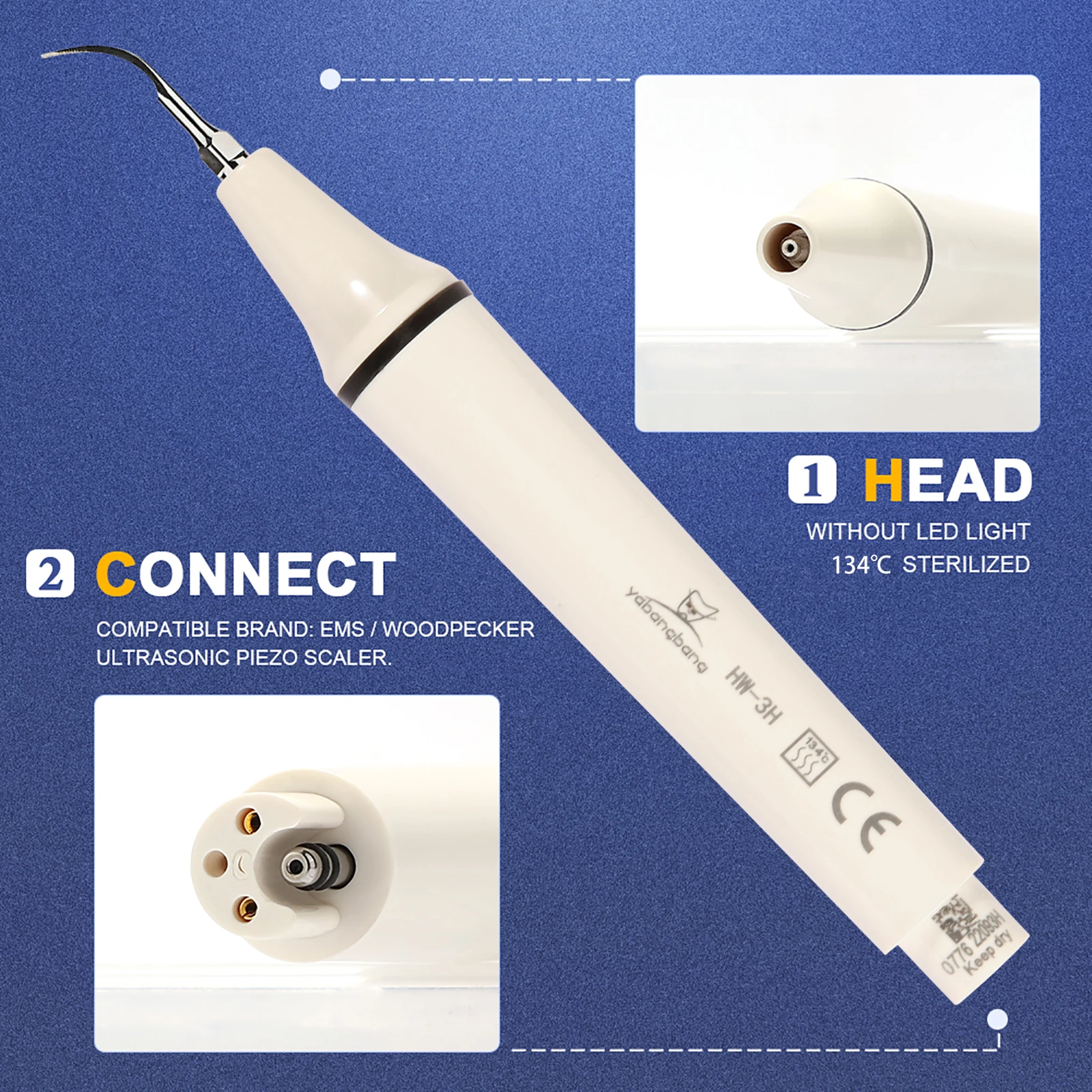 Dental Ultrasonic Scaling Handpiece Scaler Handle Fit for HW-3H EMS/DTE & SATELEC /Woodpack