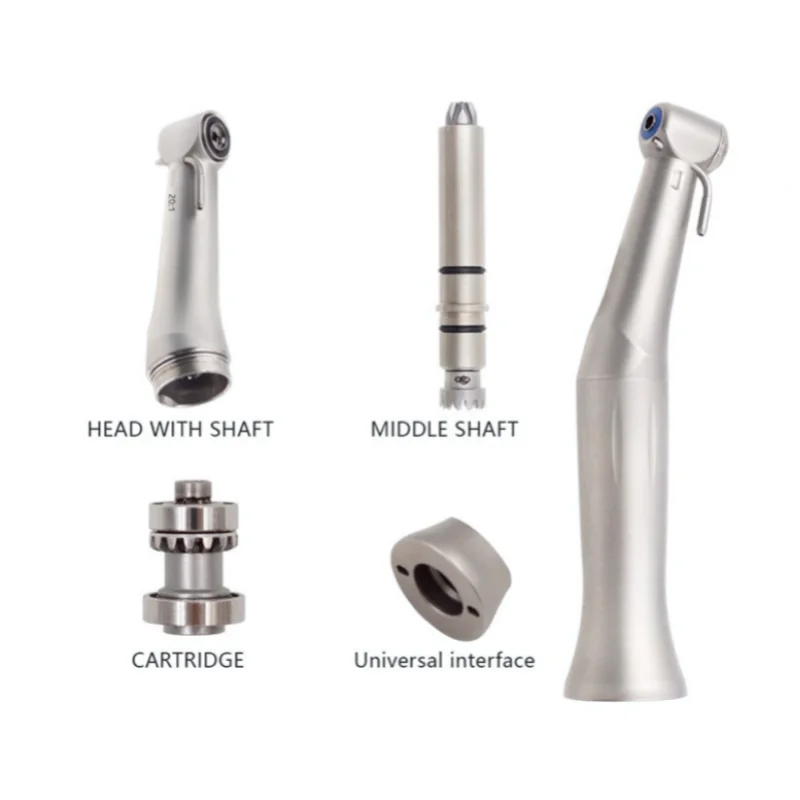 JUMTOP Dental Implant Contra Angle 20:1 Reduction Low Speed Handpiece Push Button Chuck External Spray Implant Handpiece