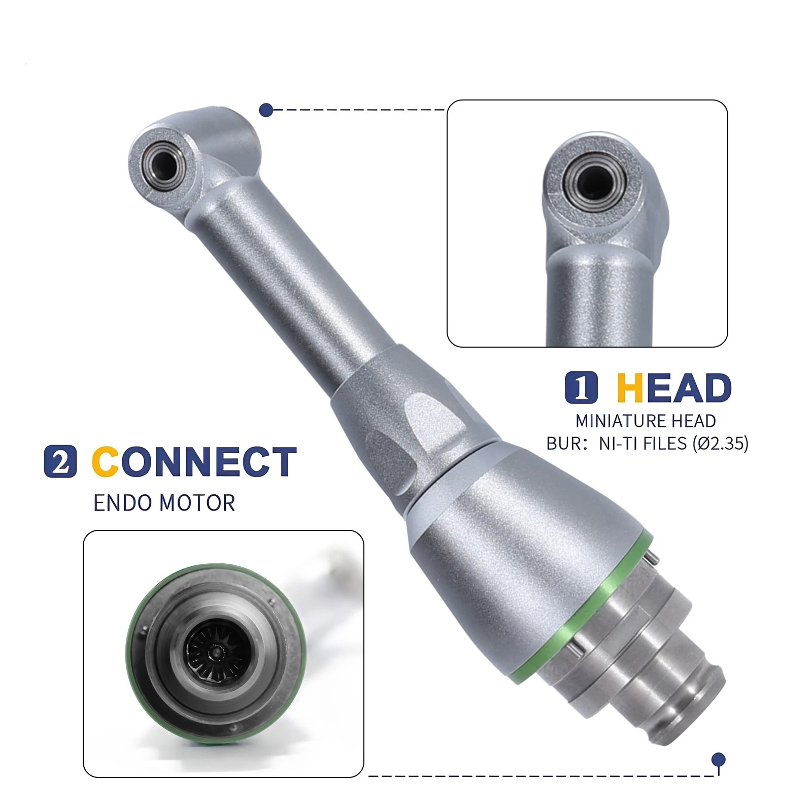 1/5/10Pcs Dental 16:1 Mini Contra Angle Head Endodontic Endo Motor Reduction Push Button For Ni-Ti files Chuck