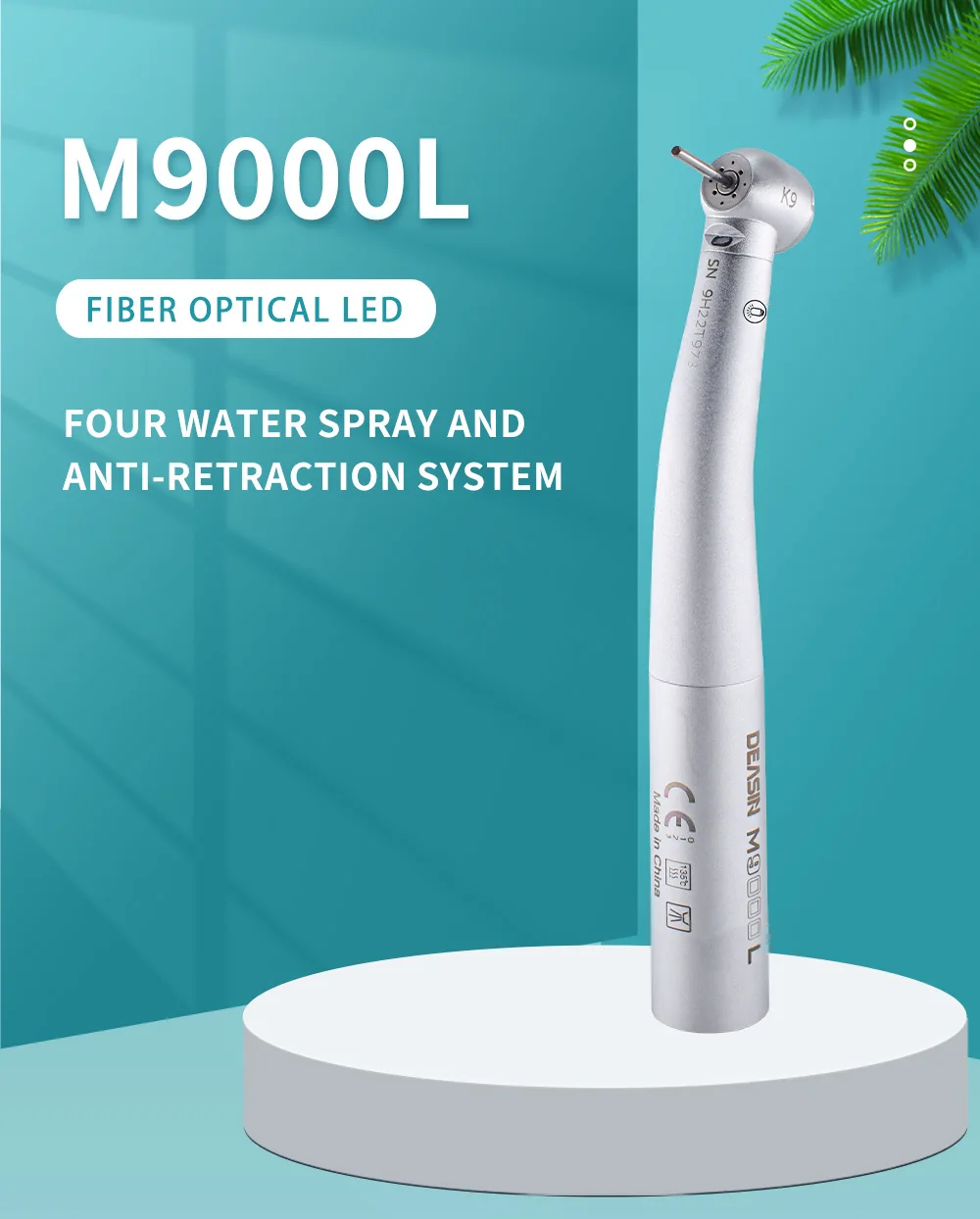 Dental LED 25000 LUX M9000L High Speed Air Turbine Handpiece Fiber Optical Led Big Strength Dentistry Tools For KAVO Coupler