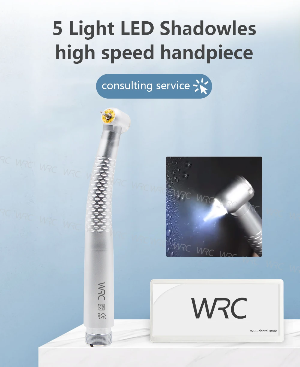 Dental High Speed 5 LED Light Air Turbina Cartridge Rotor Water Spray Handpiece 2/4 Holes Dental Equipment