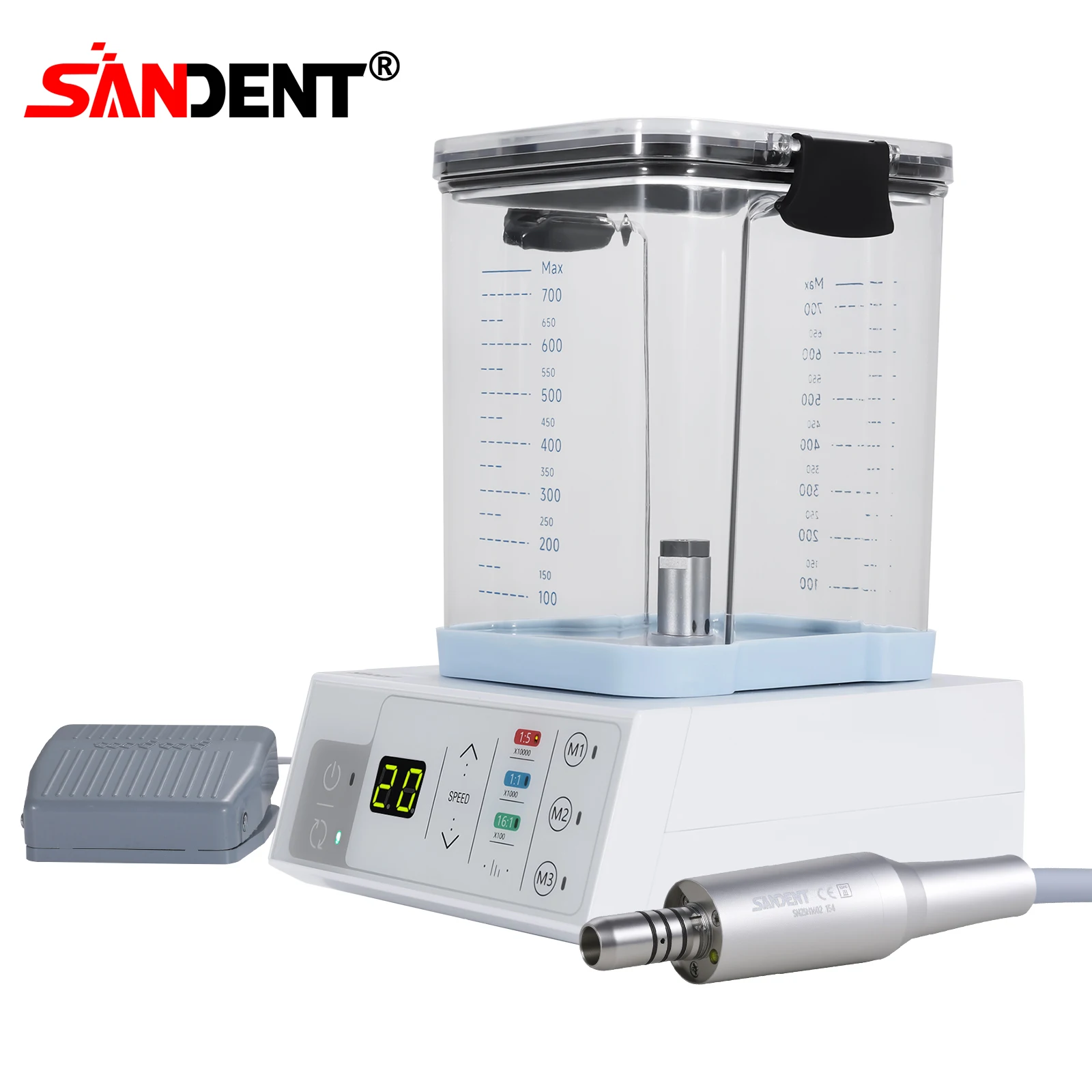 SANDENT Dental 40K RPM LED Brushless Electric Micro Motor E-Type Vector Control System with Water Tank For Practice Surgical
