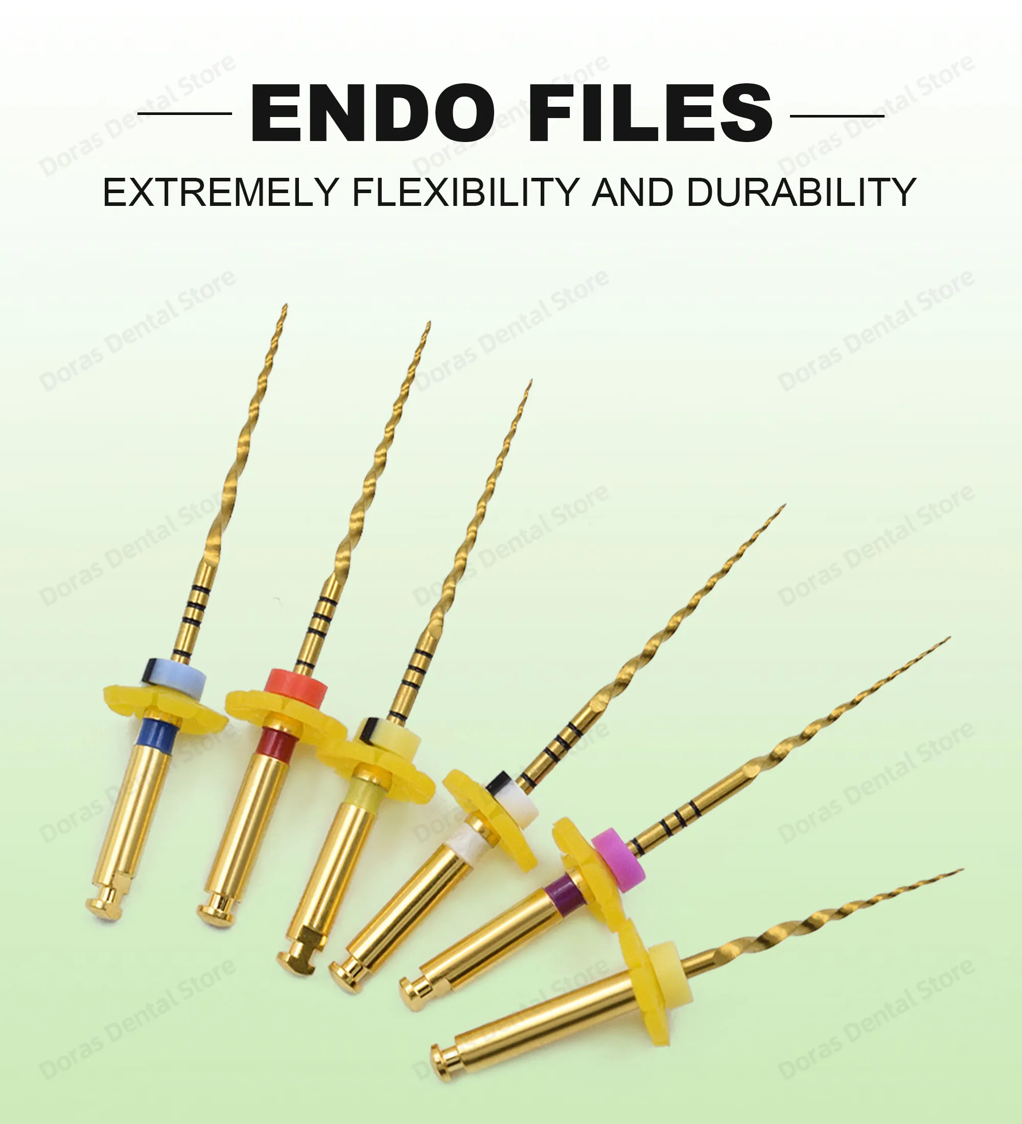 Glin 6 PCS/Pack Dental Flexible Golden Files Heat Activated Endodontic Files Root Canal Treatment Tools For Dentist