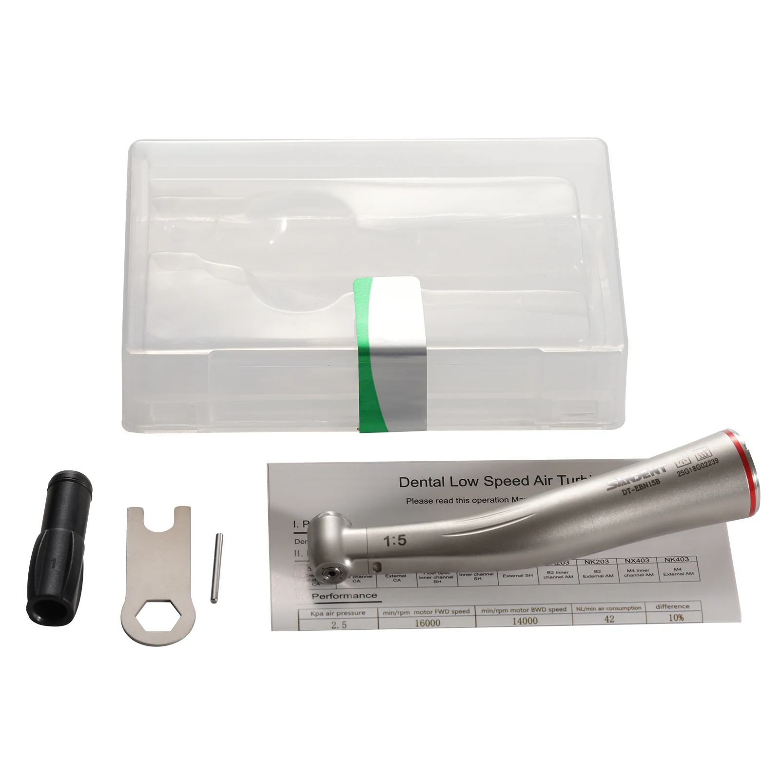 Dental LED Handpiece 1:4.2 45 ° Inner/externa sprayl/1:1/1:5 Increasing Contra Angle Surgical Fiber Optic ceramic bearing